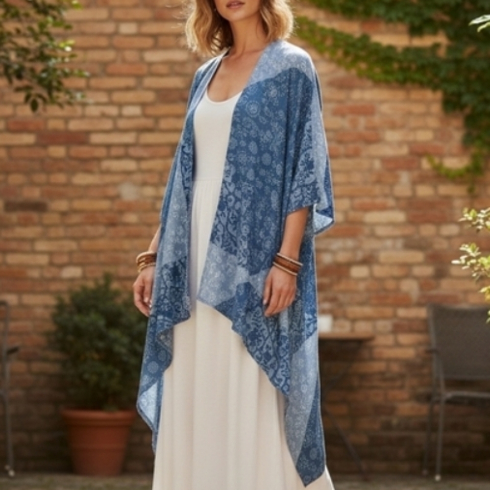 🎉SALE Boho Blue Patchwork Layering Piece / Kimono